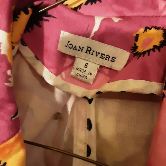 Joan Rivers Pink and Yellow Floral Jacket Size 6 - Picture 3 of 3